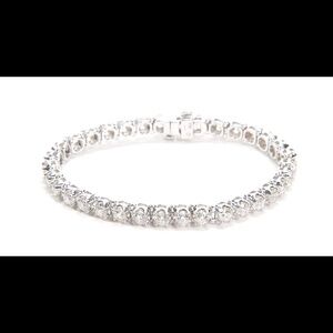 JWBR 14K White Gold 7.00ctw Natural Diamond Tennis Bracelet